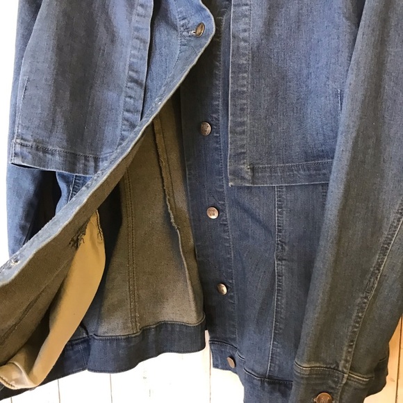 Women with Control My Wonder Denim Overlay Jacket Mid-Blue Size 1X - Picture 5 of 15